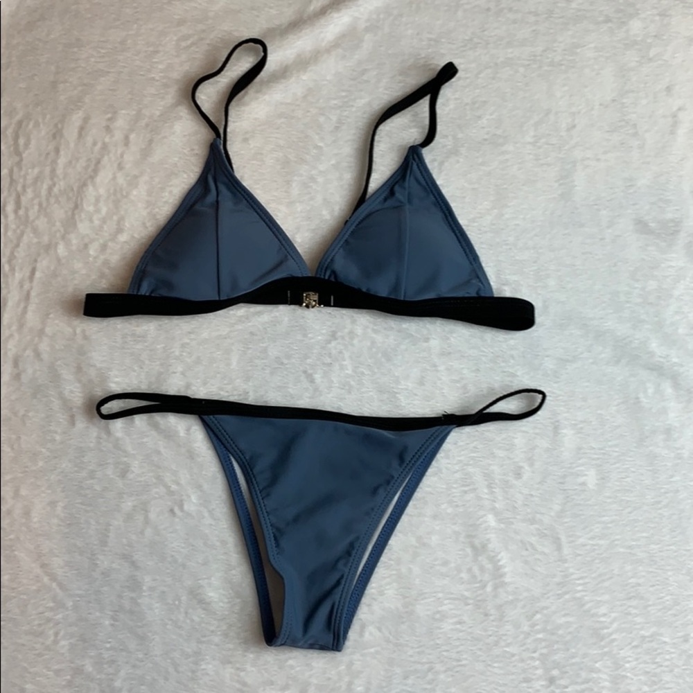 NWOT Blue/grey & black Zaful bikini, size Medium